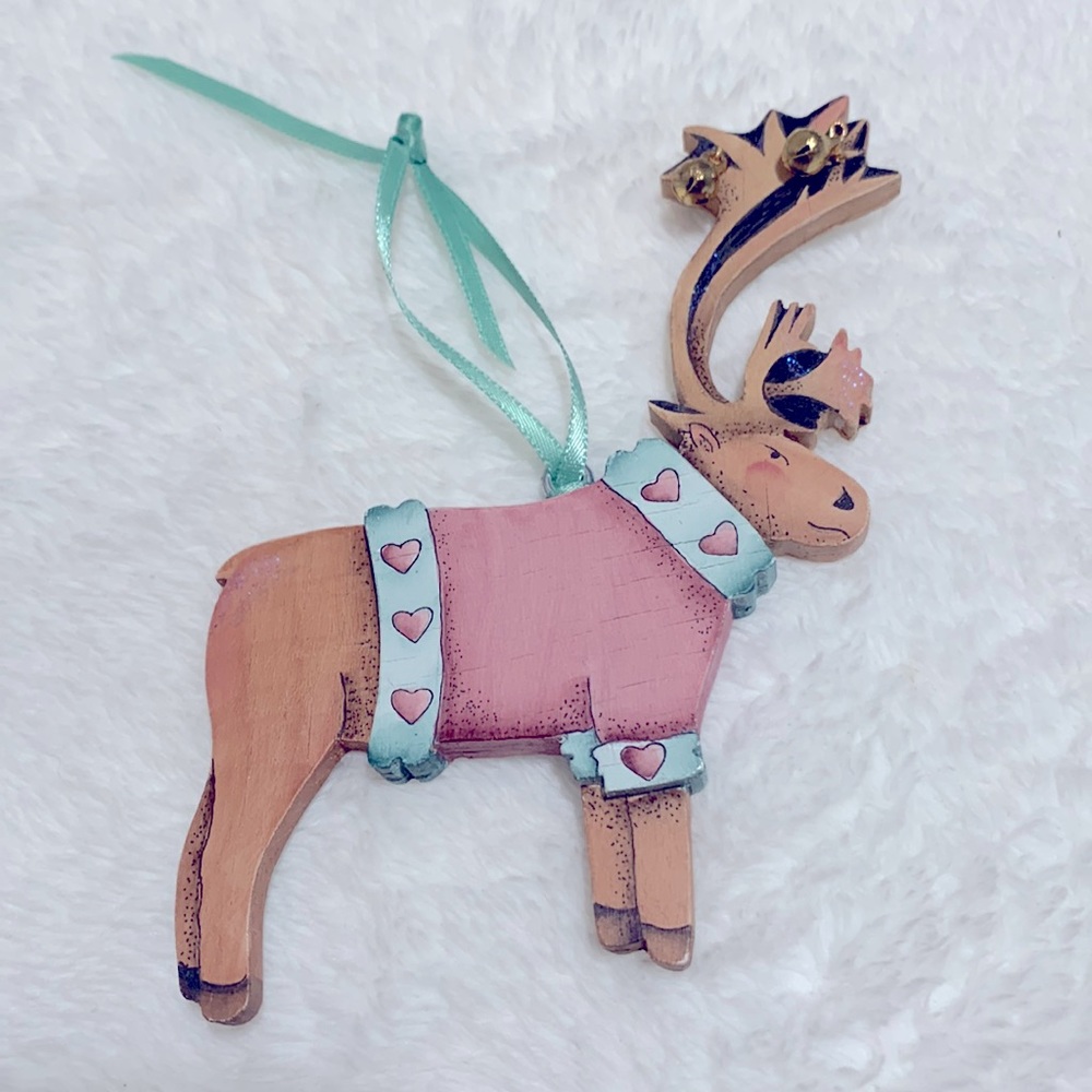 Alaska caribou reindeer wood ornament Mary Harper